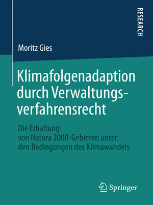 cover image of Klimafolgenadaption durch Verwaltungsverfahrensrecht